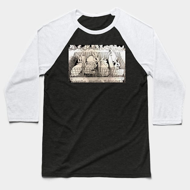 Mostly Awful Rabbits Baseball T-Shirt by Pudding Bat